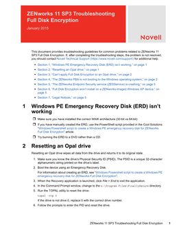 Zenworks 11 SP3 Troubleshooting Full Disk Encryption January 2015