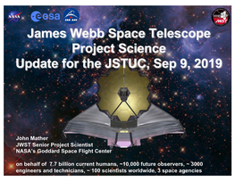 JWST Project Science Update