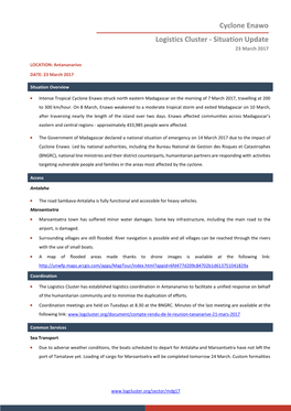 Cyclone Enawo Logistics Cluster