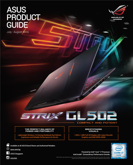 ASUS PRODUCT GUIDE July - August 2016