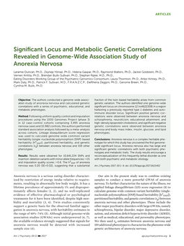 Significant Locus and Metabolic Genetic Correlations Revealed In