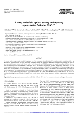 A Deep Wide-Field Optical Survey in the Young Open Cluster Collinder