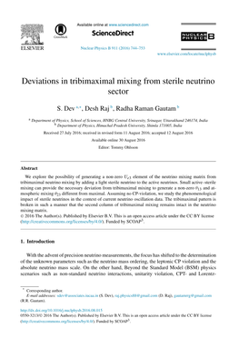 Deviations in Tribimaximal Mixing from Sterile Neutrino Sector