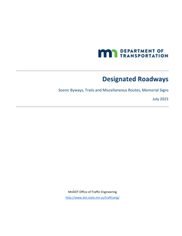 Designated Roadway Sign Summary (PDF)