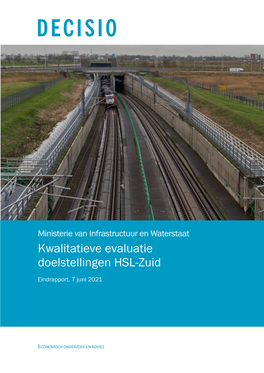 Kwalitatieve Evaluatie Doelstellingen HSL-Zuid