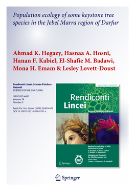 Population Ecology of Some Keystone Tree Species in the Jebel Marra Region of Darfur