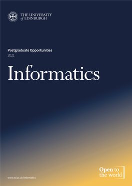 Postgraduate Opportunities 2021 Informatics