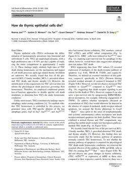 How Do Thymic Epithelial Cells Die?