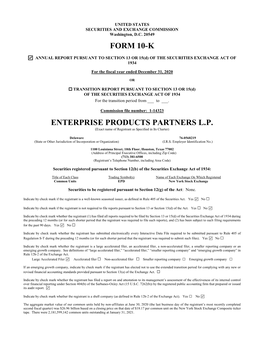 Form 10-K Enterprise Products Partners L.P