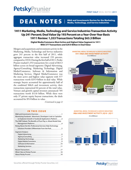 Deal Notes 2011