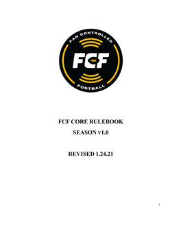 Fcf Core Rulebook Season V1.0 Revised 1.24.21