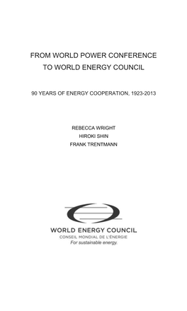 From World Power Conference to World Energy Council