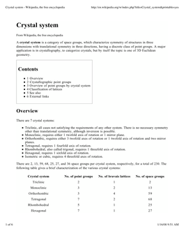 Crystal System - Wikipedia, the Free Encyclopedia