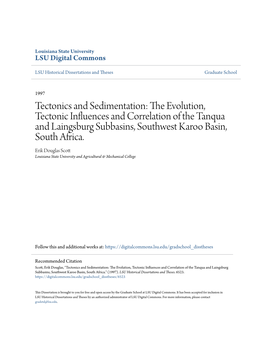 Tectonics and Sedimentation: the Volute Ion, Tectonic Influences and Correlation of the Tanqua and Laingsburg Subbasins, Southwest Karoo Basin, South Africa