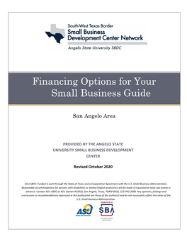 Financing Options for Your Small Business Guide