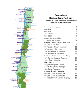 Towards an Oregon Coast Pathway Lessons of Trails, Pathways, and Roads in 20Th and 21St Century USA