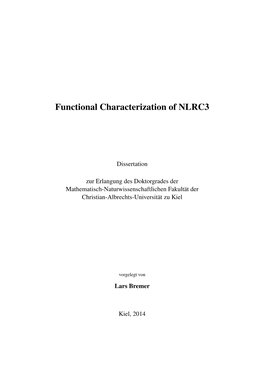Functional Characterization of NLRC3