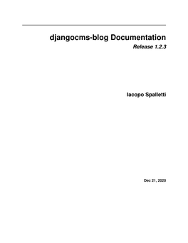 Djangocms-Blog Documentation Release 1.2.3