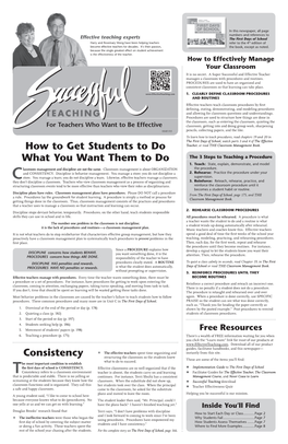 Successful Teaching Newspapers Link, a Pass Code, and Directions for Retrieving $87.00 Per DVD the Item for Your Personal Use