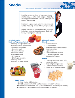 Snacks Healthy Lifestyles Program (Help) - Children’S Mercy Hamily Health Partners