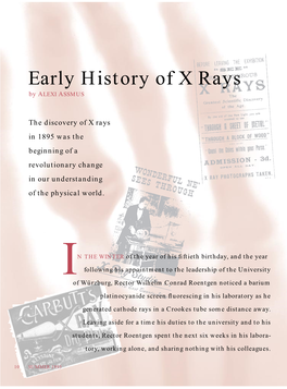 Early History of X Rays by ALEXI ASSMUS