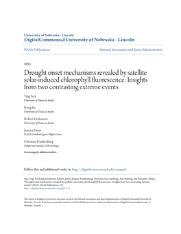 Drought Onset Mechanisms Revealed by Satellite Solar-Induced Chlorophyll Fluorescence