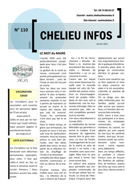 CHELIEU INFOS Janvier 2021