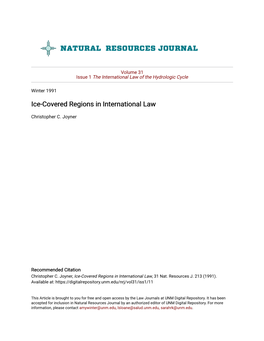 Ice-Covered Regions in International Law