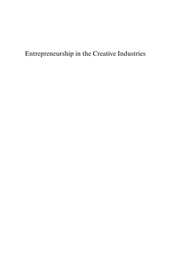 Entrepreneurship in the Creative Industries