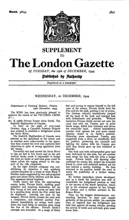 The London Gazette of TUESDAY, the Igth of DECEMBER, 1944 Published Ty Jtoifyorfty