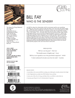 Bill Fay Who Is the Sender?