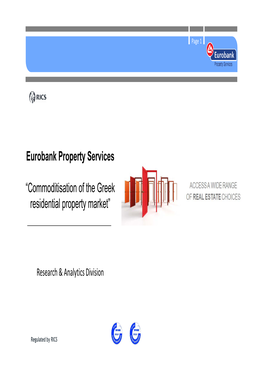Eurobank Property Services “Commoditisation of the Greek