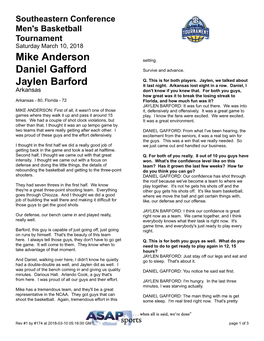 Mike Anderson Daniel Gafford Jaylen Barford