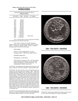 HONG KONG ======HONG KONG, BRITISH CROWN COLONY of BIRMINGHAM MINT ======TEN CENTS 18MM .800 FINE 2.71 GRAMS ======