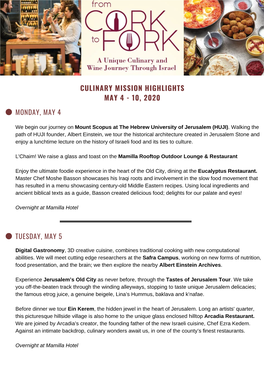 Culinary Mission Highlights May 4 - 10, 2020