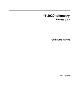 F1-2020-Telemetry Release 0.2.1