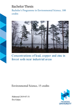 Bachelor Thesis Bachelor's Programme in Environmental Science, 180 Credits