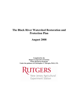 The Black River Watershed Restoration and Protection Plan