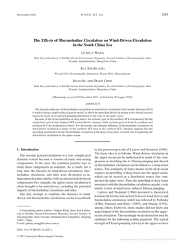 The Effects of Thermohaline Circulation on Wind-Driven Circulation in the South China Sea