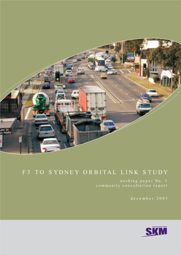 F3 to SYDNEY ORBITAL LINK STUDY Draft Working Paper No.3 Engineering Design and Costings Report December 2003