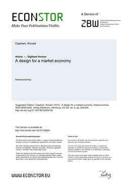 A Design for a Market Economy