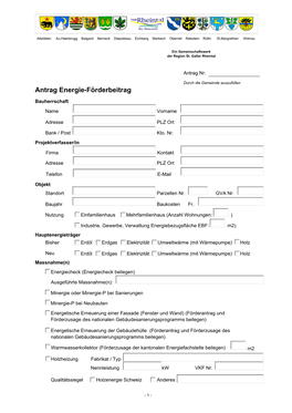 Antrag Energie-Förderbeitrag