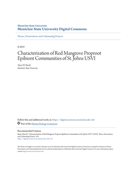 Characterization of Red Mangrove Proproot Epibiont Communities of St. Johns USVI Alan M