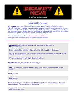 The NETSTAT Command