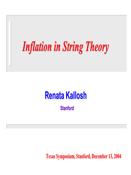 Inflation in String Theory