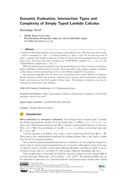 Semantic Evaluation, Intersection Types and Complexity of Simply Typed Lambda Calculus