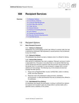 DMM 508 Recipient Services