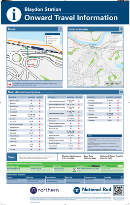 Blaydon Station I Onward Travel Information Buses Local Area Map