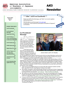 AATJ Newsletter