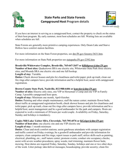 Campground Host Property Details